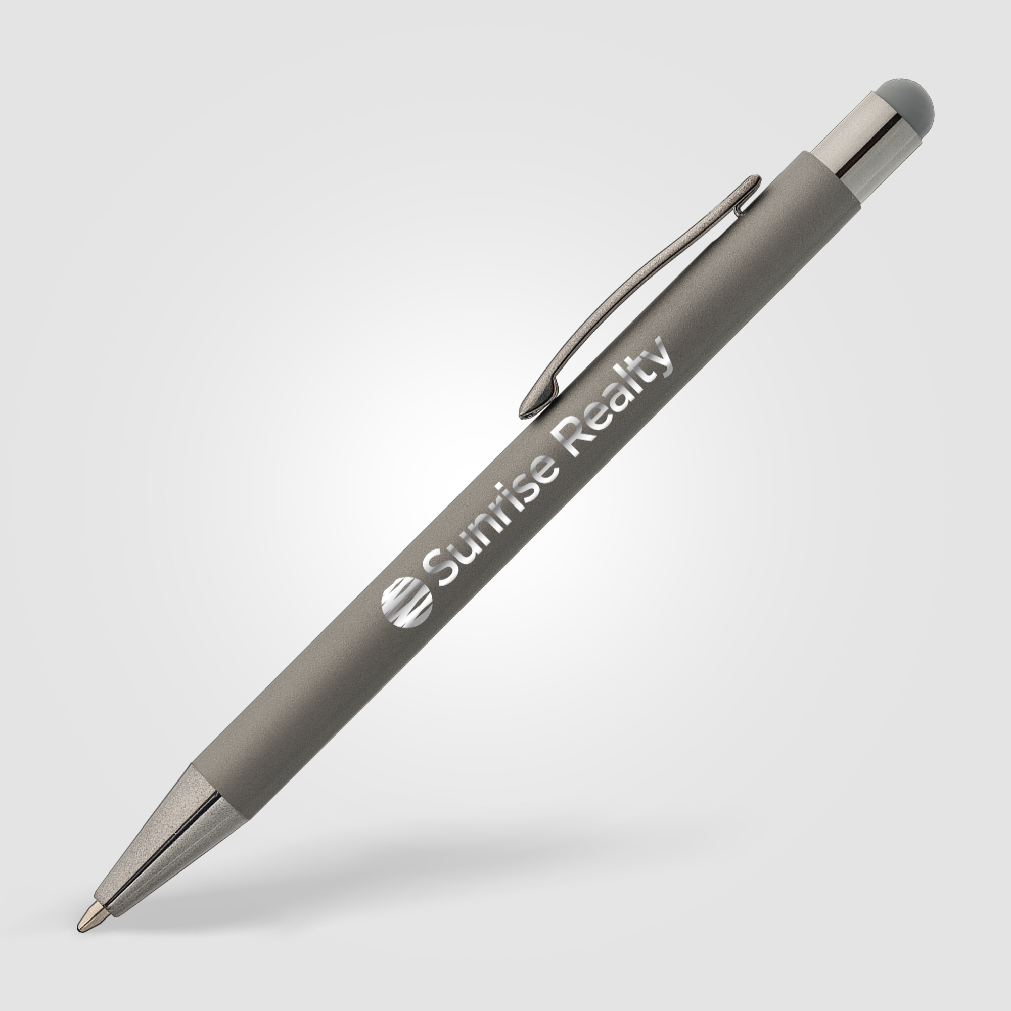 Stylo stylet publicitaire - Bowie Softy Monochrome gris métal